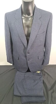 SAMUELSOHN Two Piece Suit 100% Wool Blue Pinstripe Trousers 34W 31L - Jacket 43R - Image 1 of 4