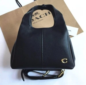 Coach Lana 23 Schultertasche poliertes Kiesel-Leder 2-Wege schwarz CM545 Outlet - Bild 1 von 8