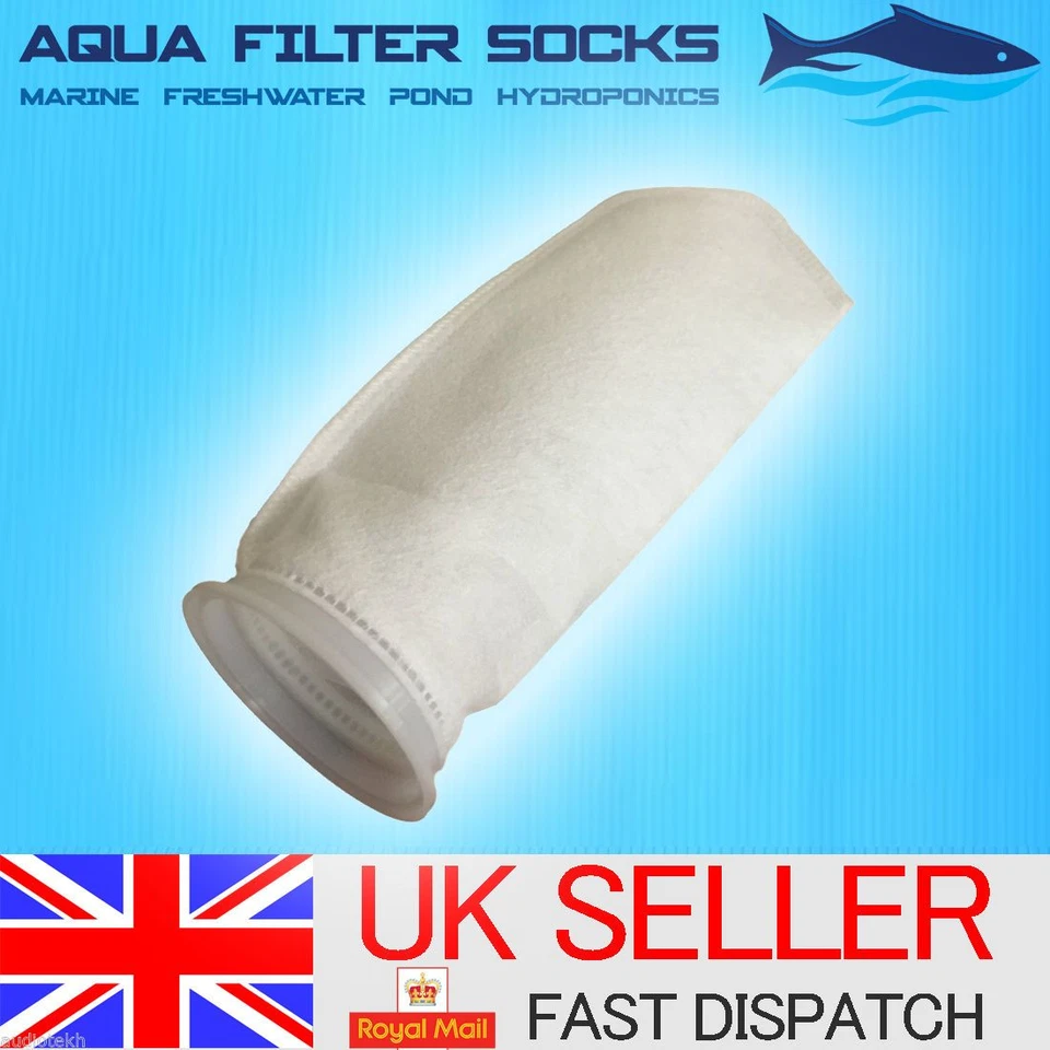 AQUA FILTER SOCKS 100/150/200 MIKRON 4"" ZOLL RING, 9"" KURZE FILZFILTERSOCKE AQUARIUM MARINE SUMP