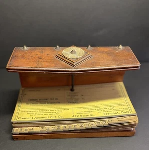 Vtg 1930 Freemont Account File Wood Desk Receipt Invoice Organizer Holder Prop  - Picture 1 of 13
