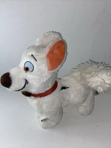 Bolt Disney White Puppy Dog 11” Sitting Plush Collared Disney Parks - Picture 1 of 7