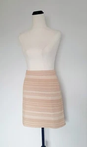 Kookai Size 34 Aus 6 Golden Wheat Woven Striped Mini Skirt - Foto 1 di 8