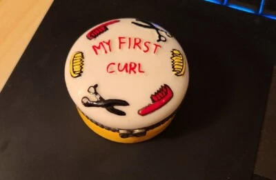 [USADO] MI PRIMER RIZO - CAJA DE RECUERDO DE BEBÉ DE CERÁMICA VINTAGE [VER DESCRIPCIÓN] Foto 1 de 4