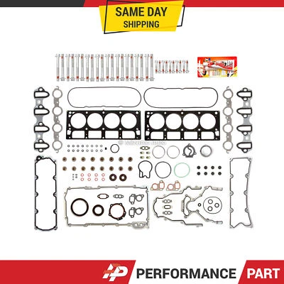 Juego completo de juntas pernos de cabeza para 04-09 Cadillac GMC Chevrolet Hummer 6.0 N U Foto 1 de 4