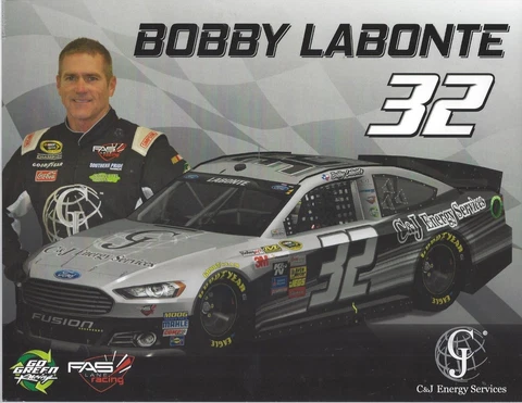 2015 BOBBY LABONTE "C&J ENERGY SERVICES" #32 NASCAR SPRINT CUP POSTCARD Cover