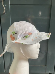 GEMVIE baby blue sun hat with mesh cool shade With Cherry Pattern boy - Picture 1 of 6