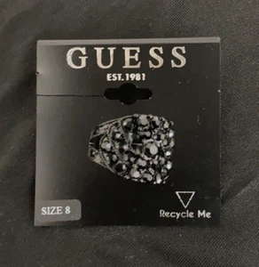 Guess Ring Size 8 Black - Picture 1 of 2