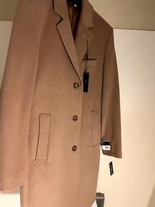 London Fog 36R/38 slim size camel tan NEW mens wool coat - Picture 1 of 4