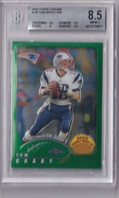 2002 Topps Chrome #150 Tom Brady WW Graded BGS 8.5 NEAR MINT - MINT - Image 1 of 2