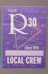 Rush satin backstage pass AUTHENTIC R30 rectangle Purple RARE ! - Picture 1 of 1