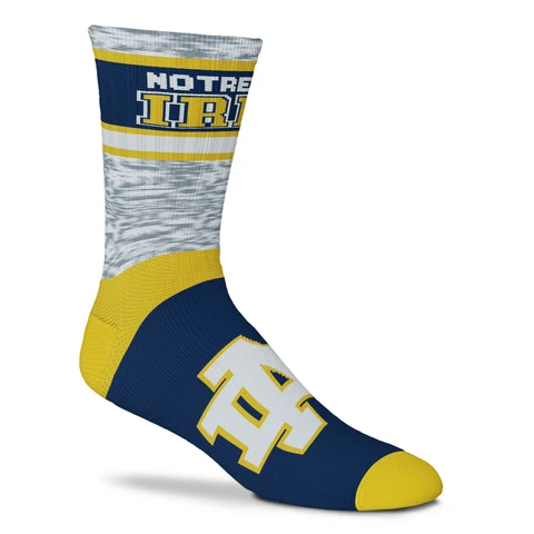 New Notre Dame Fighting Irish Double Deuce Gray Knit Crew Socks 2 Sizes NCAA Cover