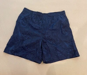 BRAND NEW ALEX CANNON Men's SWIM Trunks Board Shorts Black/Blue Paisley Size L - Picture 1 of 4