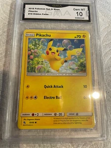 Pikachu 2019 Pokémon Sol y Luna destinos ocultos # 19 grado 10 L@@@K - Imagen 1 de 2