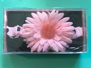 Mud Pie Perfectly Princess Pink &Black Polka Dot Flower Headband NEW - Picture 1 of 2