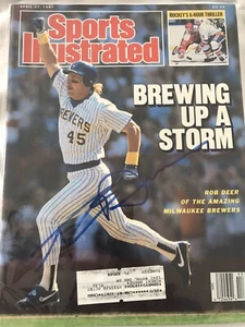 Rob Deer Signed Sports Illustrated Magazine Autographed Milwaukee Brewers - Picture 1 of 2