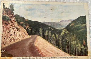 Postal mirando hacia el este en Sylvan Pass Cody Rd a Yellowstone Nat. Poste de lino Park - Imagen 1 de 2