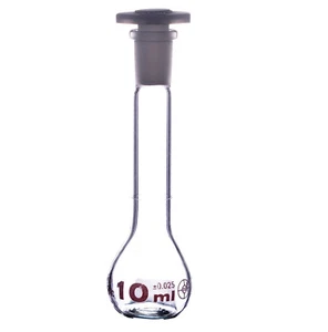 VOLUMETRIC FLASK 10ML. CLASS A BOROSILICATE VOLUMETRIC FLASK. ISO. 1042 - Picture 1 of 3