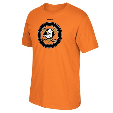 Anaheim Ducks Reebok 'Jersey Crest' Primary Team Logo Orange T-Shirt Men's Cover