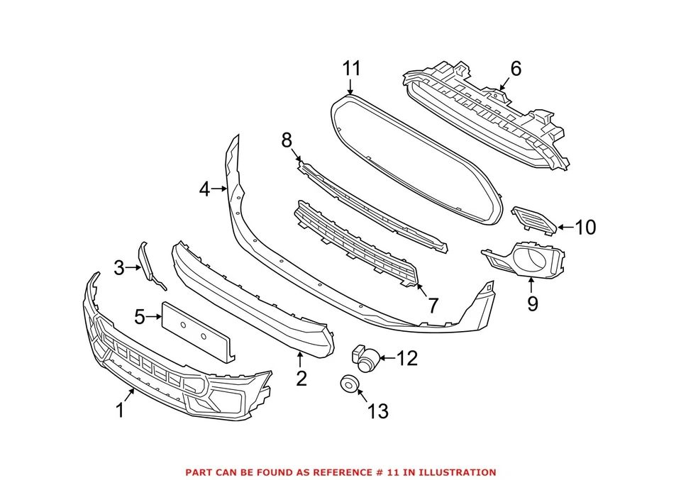 For Mini F54 Cooper Clubman 2016 Front Chrome Grille Moulding Genuine - Image 1 of 1