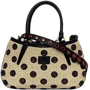 Fendi 2way bag f-22626 beige black 8BN236 Good condition straw leather used - Picture 1 of 10