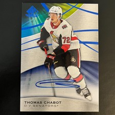 2016-17 SP Game Used Autographs Blue #97 Thomas Chabot Ottawa Senators