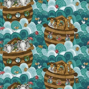 Two by Two Ark Quilt Fabric from Henry Glass BTY 44" Wide - Picture 1 of 4