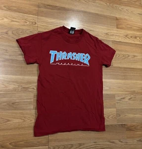Thrasher Shirt Red Blue Logo Skateboard Magazine Skater Skate Men’s Size Small - Picture 1 of 11