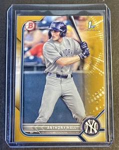 2022 Bowman Draft 1st Paper Anthony Hall Gold /50 #BD-97 - Picture 1 of 2