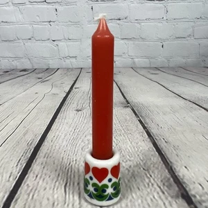 Vtg West Germany Small Taper Candle Holder Heart Pattern 1" Christmas Holiday - Picture 1 of 4