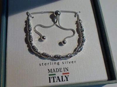 Pulsera deslizante trenzada de plata de ley Mia Fiore en la caja nunca usada ENVÍO GRATUITO Foto 1 de 4