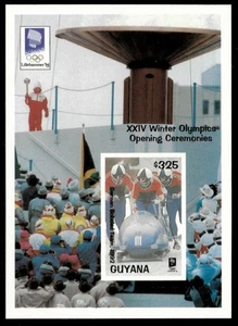 Guyana 1993 - Winter Olympics - IMPERF Souvenir Stamp Sheet - Scott #2696 - MNH - Picture 1 of 1
