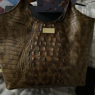 Brahmin Melbourne Adriana Leather Satchel Shoulder Bag Pecan Brown - Image 1 of 4