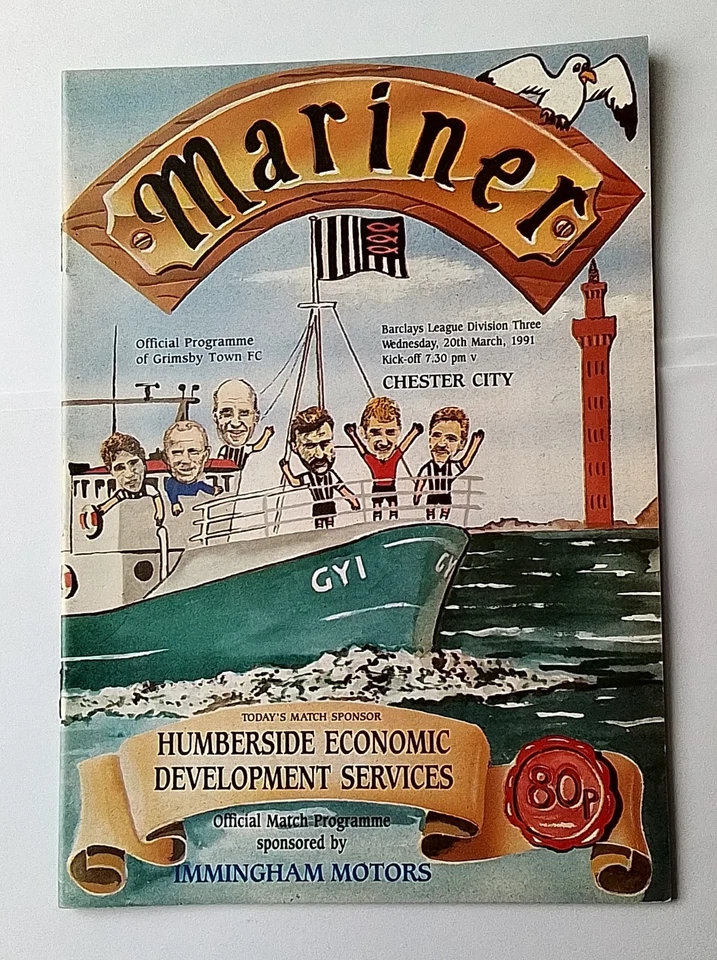GRIMSBY TOWN v CHESTER CITY FOOTBALL PROGRAMME Division Three 20th March 1991 - Image 1 of 1