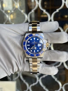 Rolex Submariner Bluesy 18K Yellow Gold & Steel Blue Ceramic 40mm 116613LB - Picture 1 of 4