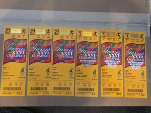 1996 ATLANTA OLYMPICS 6 Tickets with stubs (Athletics, Atlanta) (Soccer, Athens) - Picture 1 of 3