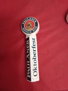 Paulaner Munchen Bier Hefe-Weizen white Beer Tap Handle 10.25" Ceramic - Picture 1 of 5