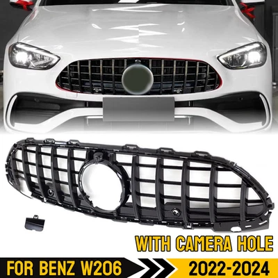 For Mercedes Benz C200 C300 C43 AMG Line 2022-2025 Black Front Bumper Grille - Image 1 of 4