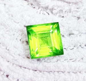 Natural Peridot Square Shape Certified Loose Gemstone 9.30 Ct With Free Gift - Picture 1 of 7