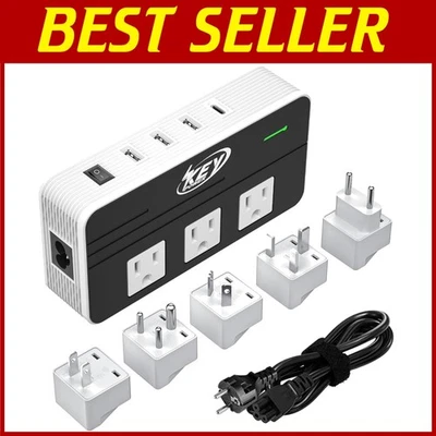 230W Step Down Voltage Converter & International Travel Adapter with 4 USB Ports - Image 1 of 4