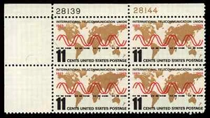 US Scott # 1274, International Communication, Plate Block of 1965 5¢ Stamps, MNH - Picture 1 of 1