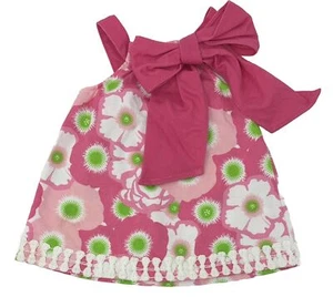 Top tunica Mud Pie bambina 0-6 mesi rosa floreale giglio pad grande fiocco - Foto 1 di 6