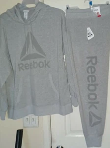 Reebok Women's Elite Cozy Oversized Fleece Hoodie with Cowl and Fleece Jogger - Picture 1 of 5