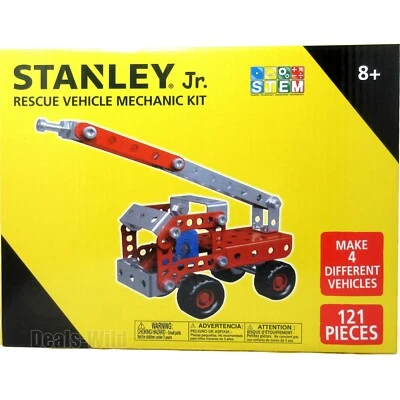 Stanley Jr. Rescue Vehicle Mechanic Building Kit 121 Pieces DIY 4-in-1 Toy STEM - Image 1 of 4