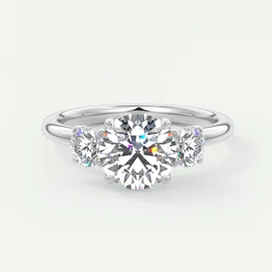 Anillo de compromiso de 2,50 quilates IGI cultivado en laboratorio corte redondo diamante sólido oro blanco de 14 k - Imagen 1 de 12