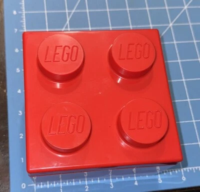 Red Lego Storage Brick 2 x 2 Storage Cube 4 Stud Case Container 853234 - Image 1 of 3