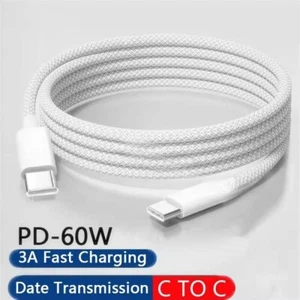 Cable de carga USB C a USB C 3A 60W tipo C cable de datos 1m Samsung Huawei Xiaomi etc. - Imagen 1 de 4