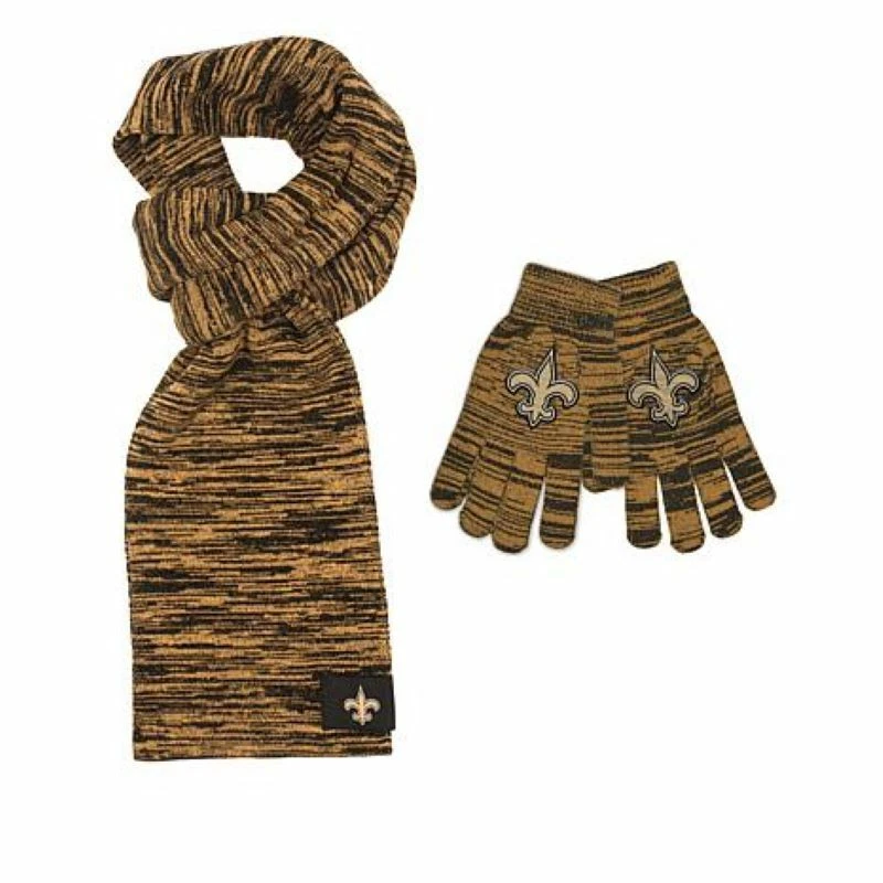 Juego de bufanda y guantes para mujer New Orleans Saints NFL mezcla de colores con licencia  Foto 1 de 1