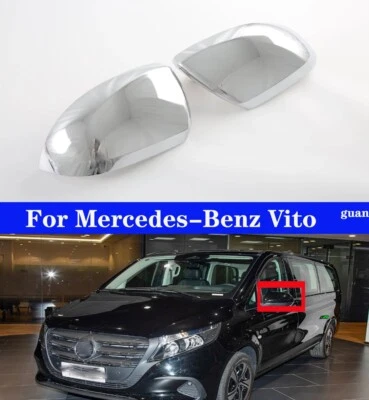 Car rearview mirror decorative frame silver For Mercedes-Benz Vito 2024-2025 - Image 1 of 4