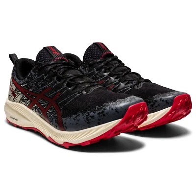 Tênis de corrida masculino ASICS Fuji Lite 2, preto/vermelho elétrico - Imagem 1 de 4