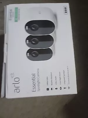 Arlo Essential Spotlight Indoor Outdoor 1080p HD Wireless Camera - Pack of 3 C2 - Image 1 of 3